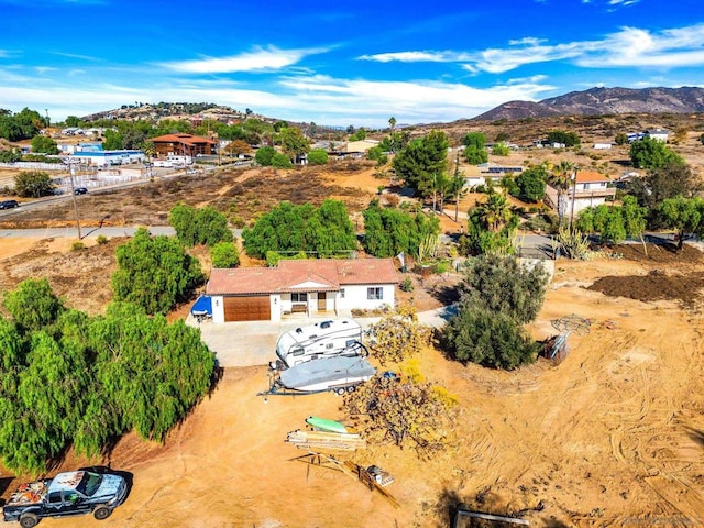 drone / aerial view with a mountain view