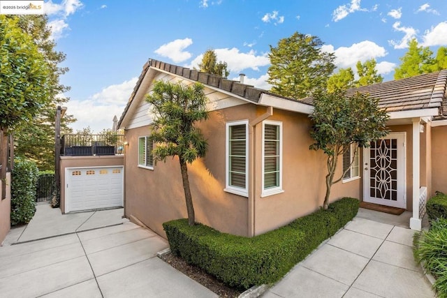 view of home's exterior featuring a garage