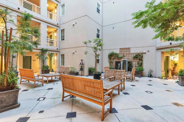 view of patio with an outdoor hangout area