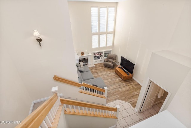 living room featuring light hardwood / wood-style flooring