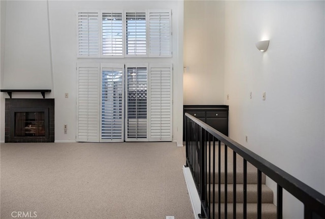 hallway with carpet flooring