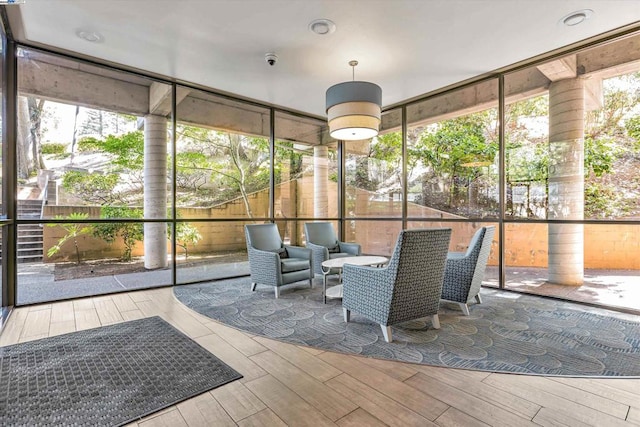 view of unfurnished sunroom