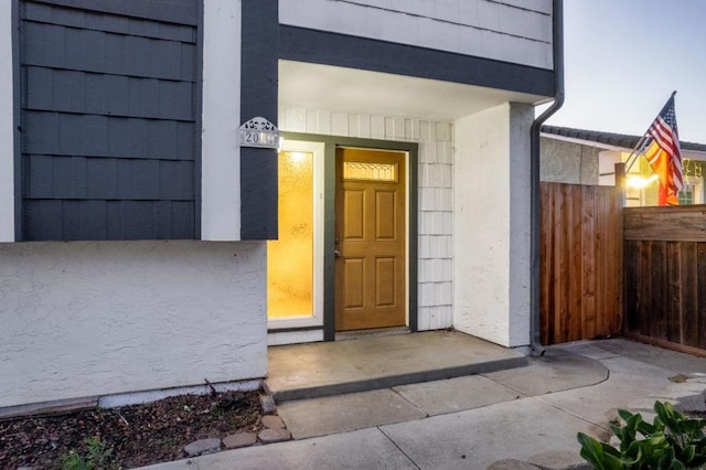 view of doorway to property