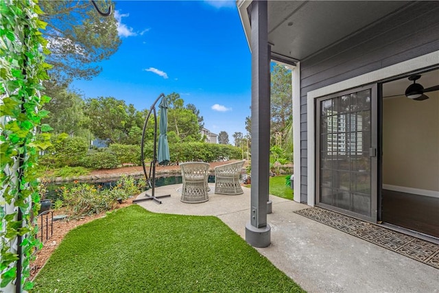 view of yard with a patio area