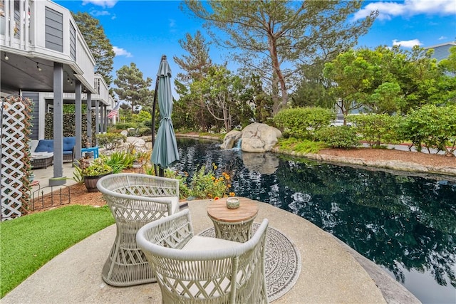 view of patio / terrace with a swimming pool