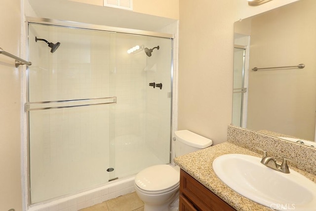 6405 Green Valley Cir Unit 209, Culver City, CA 90230 - full bath with toilet, a stall shower, vanity, and tile patterned floors