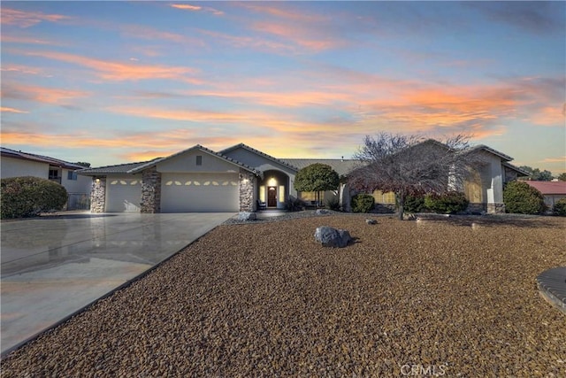 single story home featuring a garage