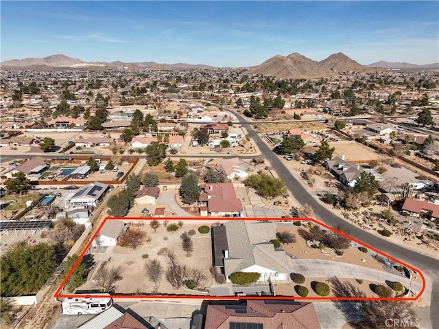 aerial view featuring a mountain view