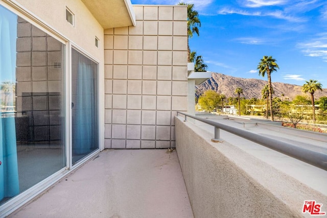 balcony with a mountain view