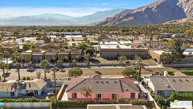 aerial view with a mountain view