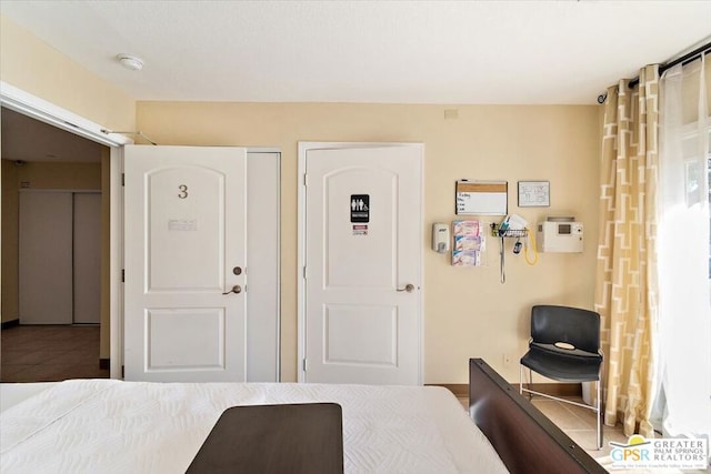 view of tiled bedroom