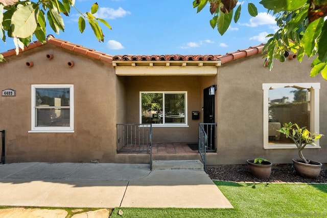 view of front of home with a patio