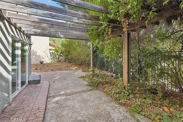 view of patio with a pergola