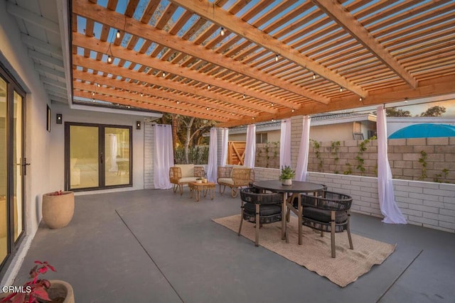 view of patio / terrace with a pergola