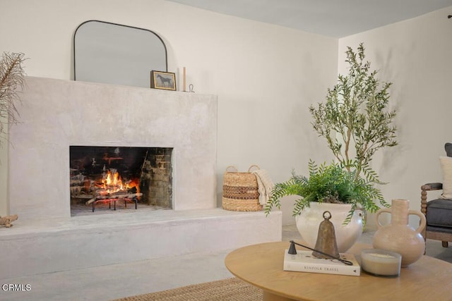 interior space featuring a premium fireplace