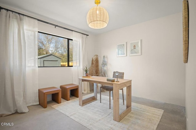 office featuring concrete flooring