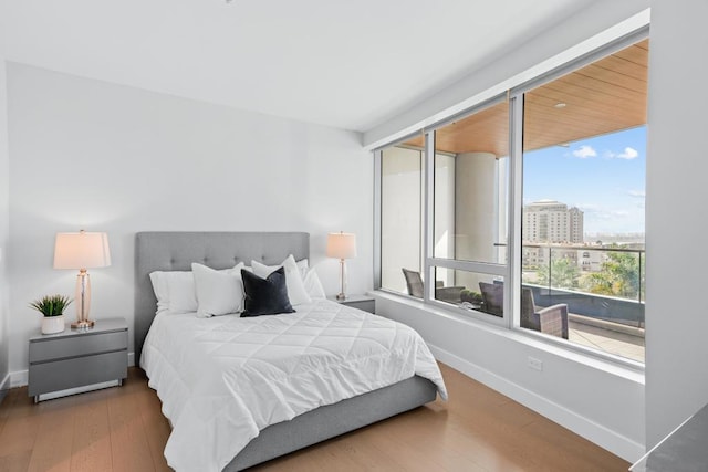 bedroom featuring hardwood / wood-style floors