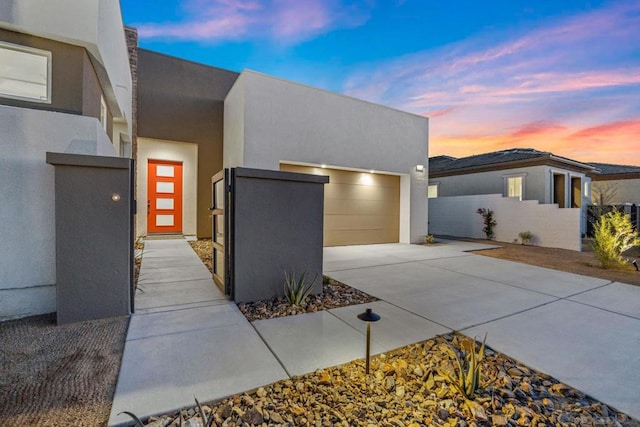 contemporary house featuring a garage