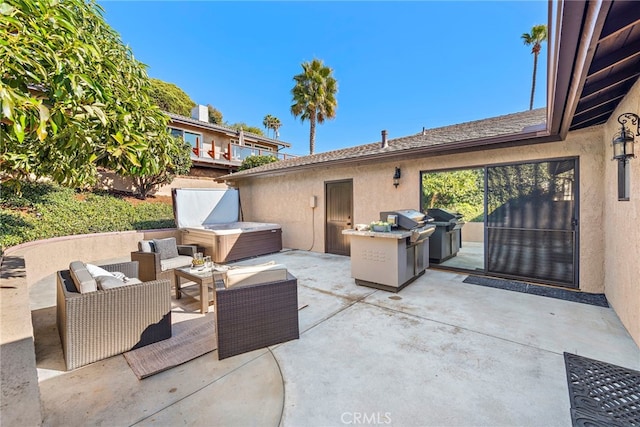 view of patio featuring an outdoor hangout area and area for grilling