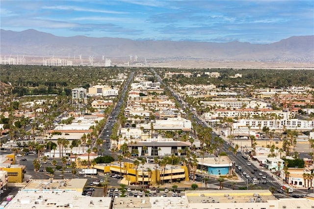 bird's eye view featuring a mountain view