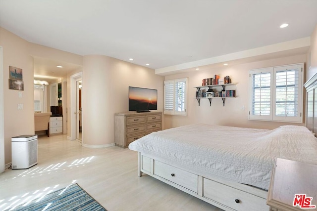 bedroom featuring light hardwood / wood-style flooring