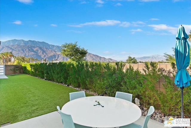 exterior space with a mountain view