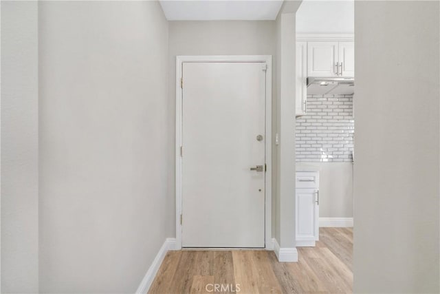 hall featuring light hardwood / wood-style floors