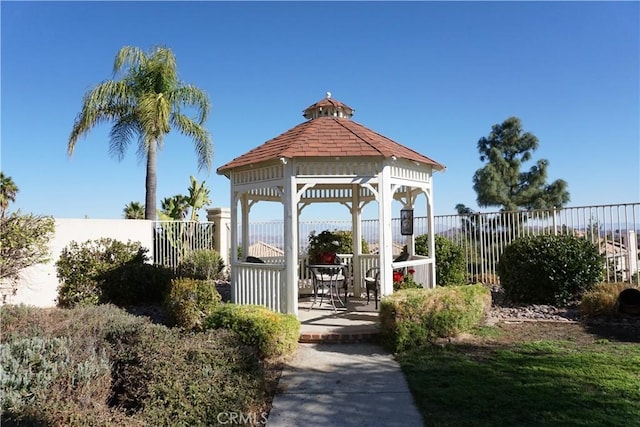 view of property's community with a gazebo