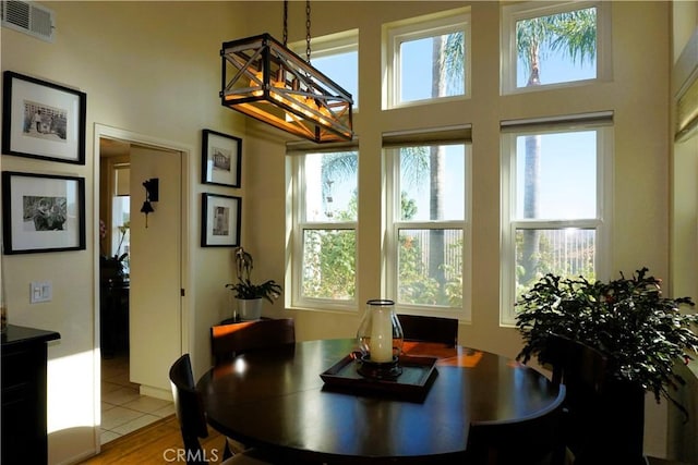 view of tiled dining area