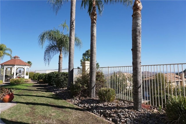 view of yard featuring a gazebo