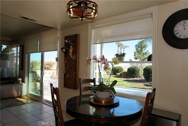 view of tiled dining space