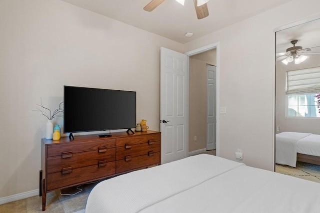 bedroom with ceiling fan