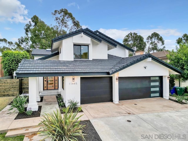 view of front of house featuring a garage