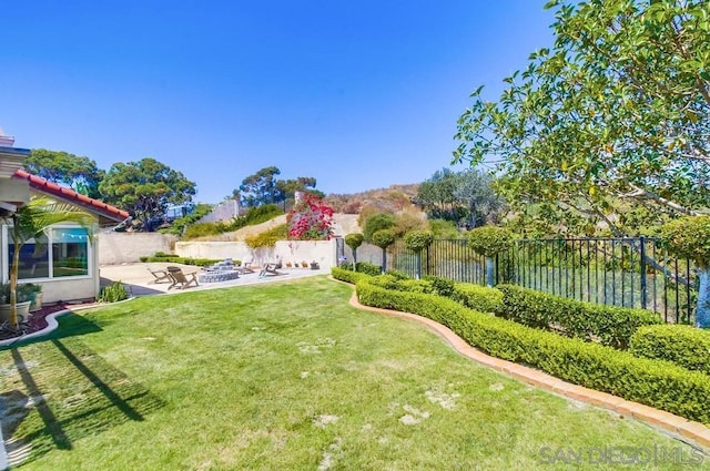 view of yard with a patio