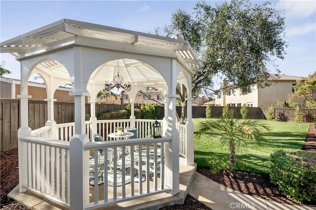 view of patio with a gazebo