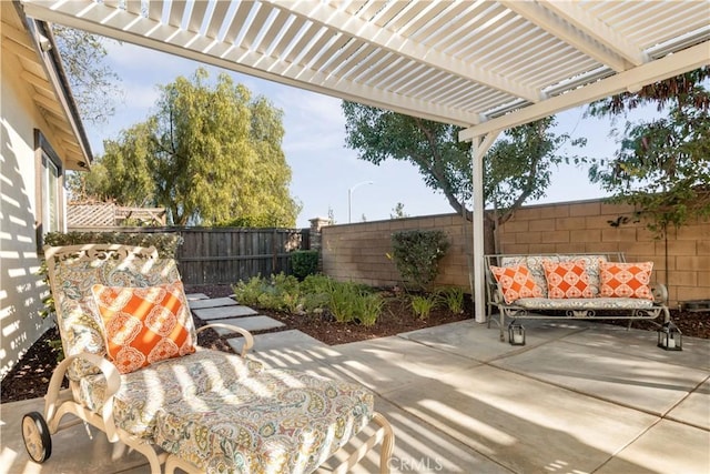 view of patio / terrace with a pergola