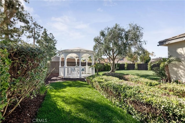 view of yard with a gazebo