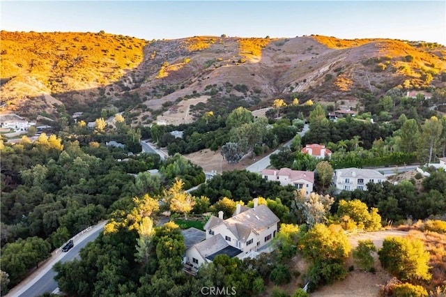 aerial view featuring a mountain view