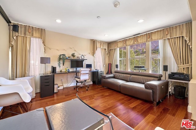 living room featuring hardwood / wood-style flooring