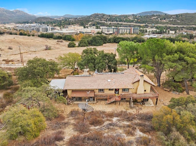 aerial view featuring a mountain view