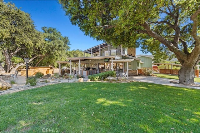 12475 Christmas Tree Rd, Ojai, CA 93023 - back of house featuring fence, a yard, and a patio