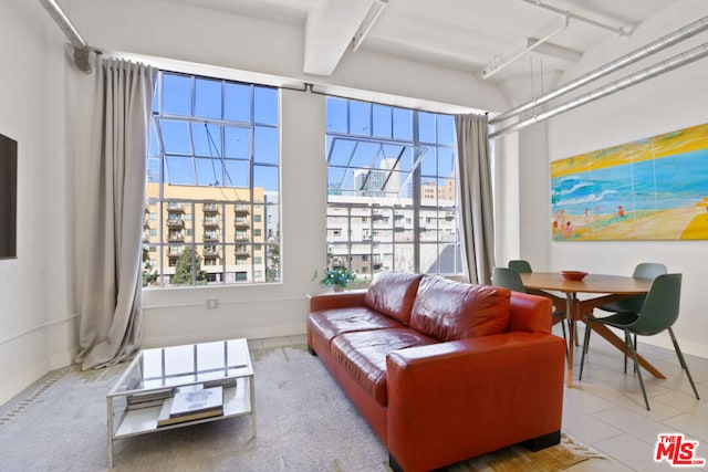 interior space with tile patterned floors