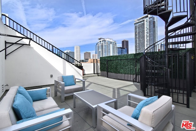 view of patio featuring an outdoor hangout area