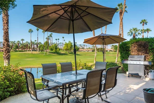 view of patio / terrace with a grill