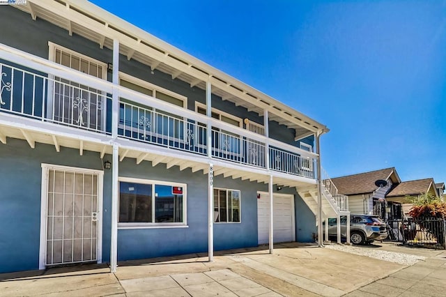 view of property with a garage