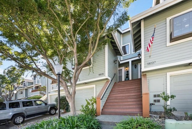 view of front of house with a garage