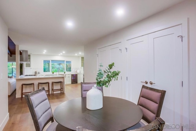 dining area featuring light hardwood / wood-style floors