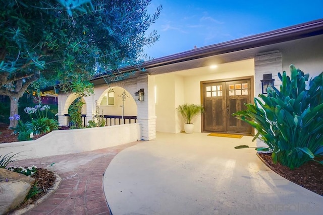 entrance to property with french doors