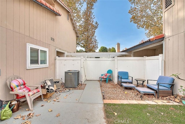 view of patio with central AC