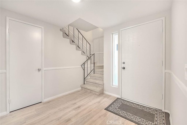 foyer featuring light hardwood / wood-style flooring